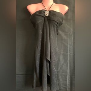 Women’s Jump Brand Black Tie Neck Knee Length Cocktail Dress Size 3/4